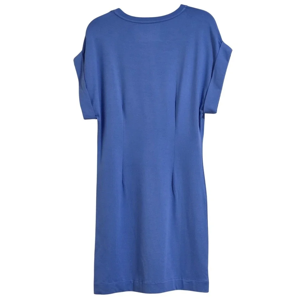 Majestic Filatures T-Shirt Dress Women 3 Blue Deluxe Viscose Soft Touch Shift - Picture 3 of 4